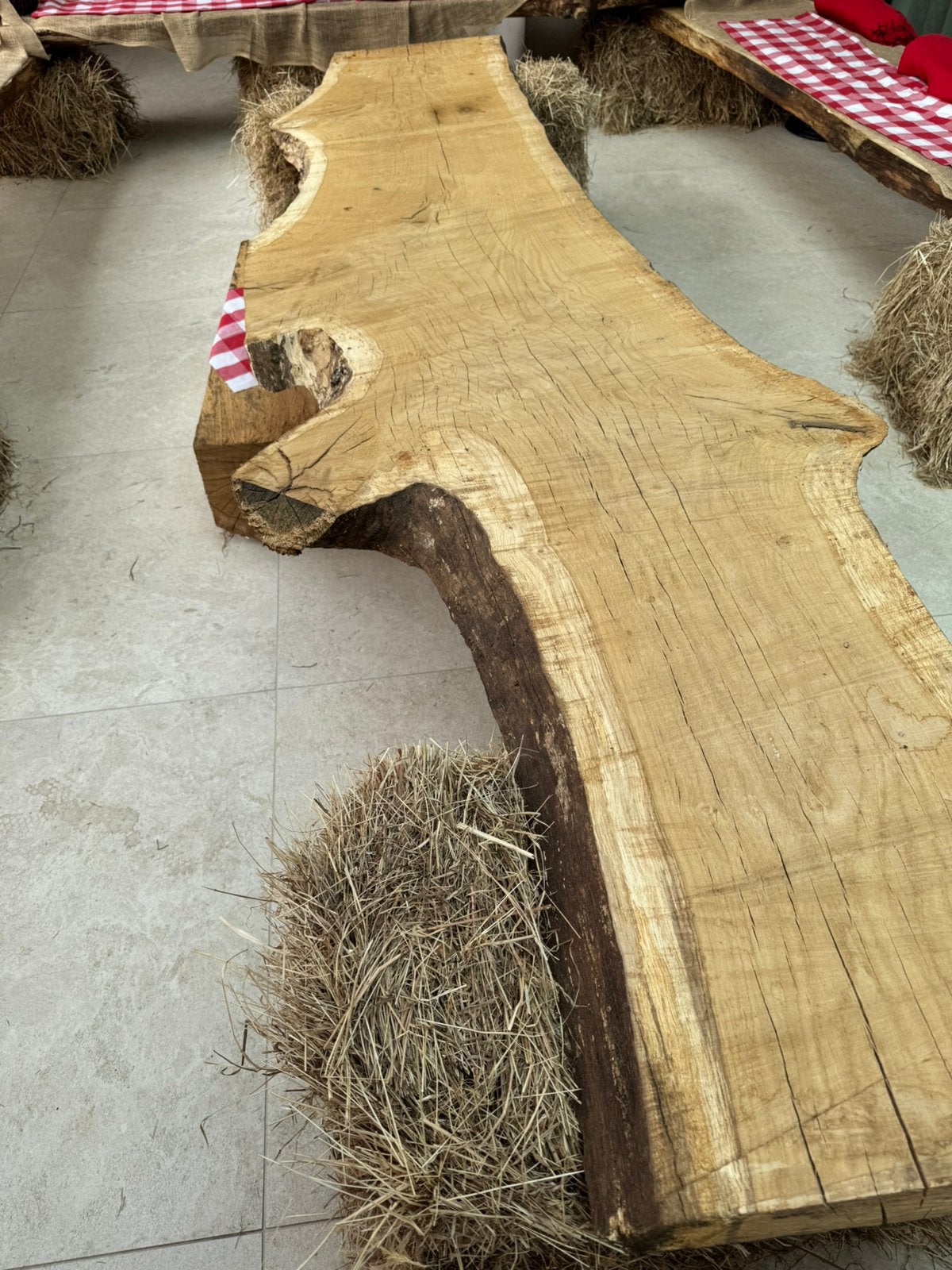 3 massief eiken planken, Doe-het-zelf en Bouw, Hout en Planken, Ophalen, Zo goed als nieuw, Eiken, Plank