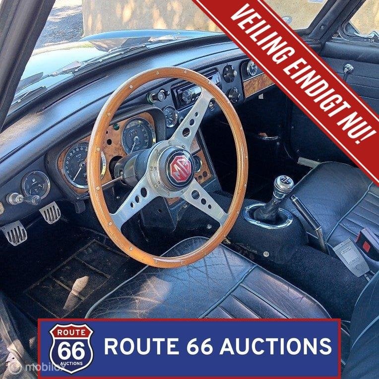 MG MGB GT | 1966 | Route 66 Auctions, Zwart, Bedrijf, Handgeschakeld, Overige carrosserie