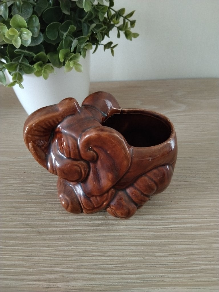 vintage keramisch bloempotje olifant vorm, Ophalen of Verzenden, Zo goed als nieuw, Binnen