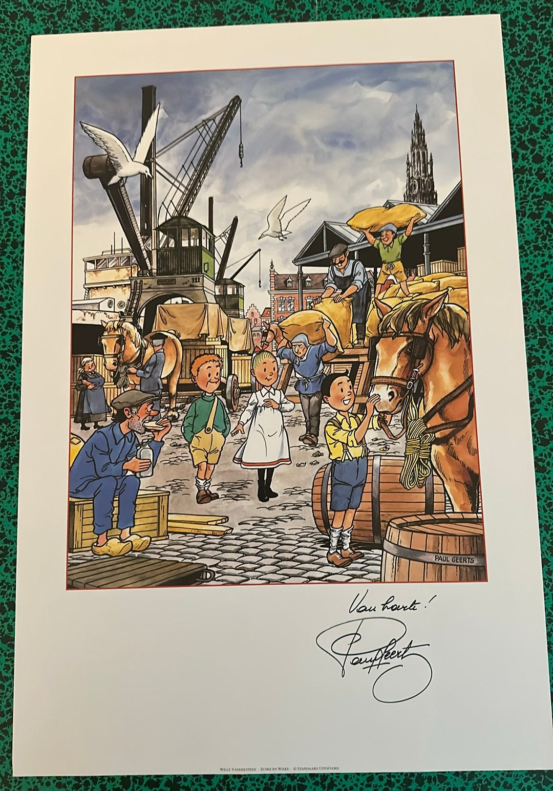 Affiche suske en Wiske gesigneerd door Paul Geerts, Ophalen of Verzenden, Zo goed als nieuw