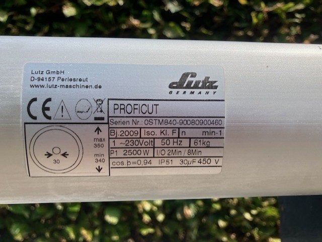machine à scie à pierre-refroidissementet lames diamantées, Lutz, 1200 watts ou plus, 70 mm ou plus, Enlèvement