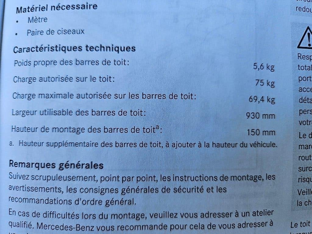 barres de toit mercedes classe B d'origine, Enlèvement, Neuf