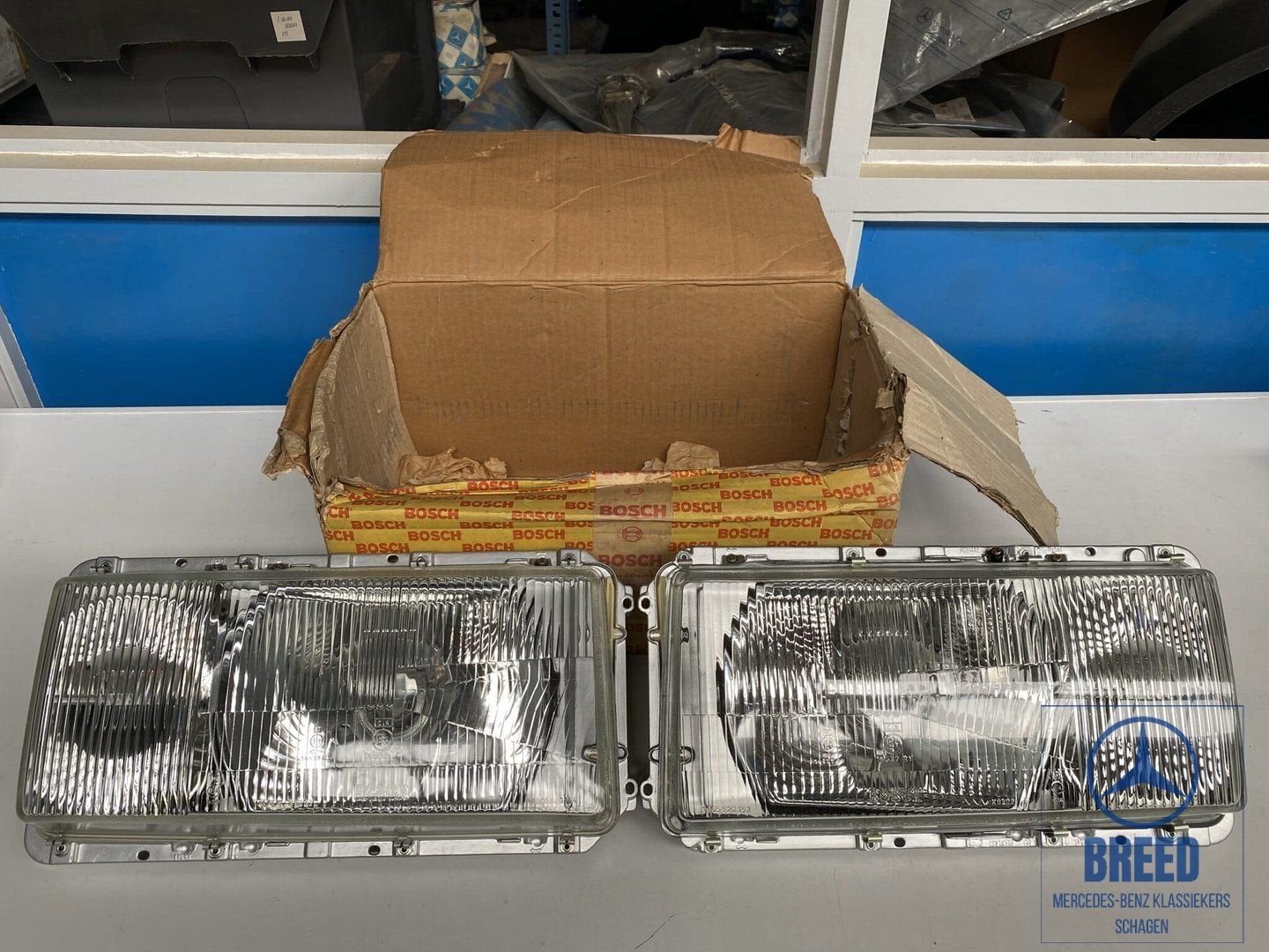 NOS set koplampen Bosch Duplo L+R voor Mercedes-Benz W116, -, Nieuw, Ophalen of Verzenden, -