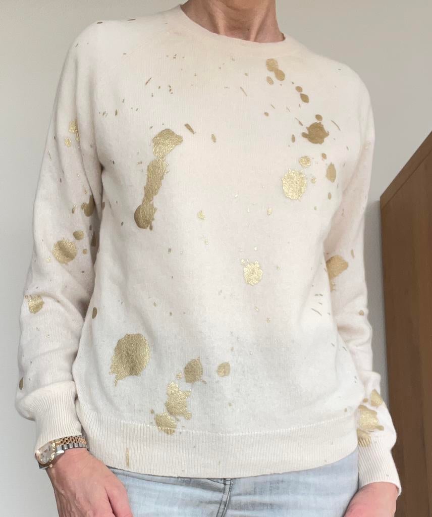 Cashmere trui Brodie met gouden accenten - M, Enlèvement ou Envoi, Comme neuf