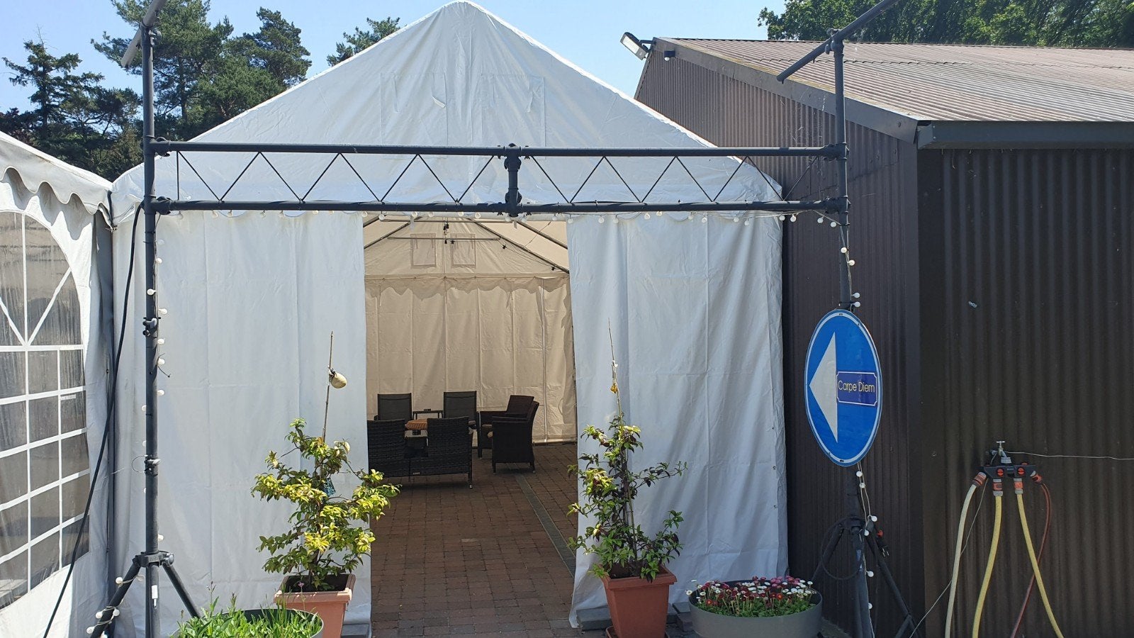 Feesttent 4 x 8 m, Tuin en Terras, Ophalen