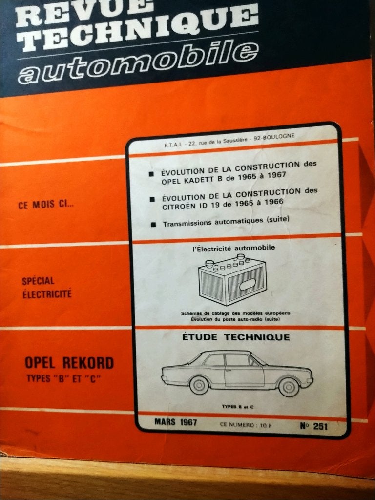 RTA 251 - opel rekord - mars 1967, Ophalen of Verzenden