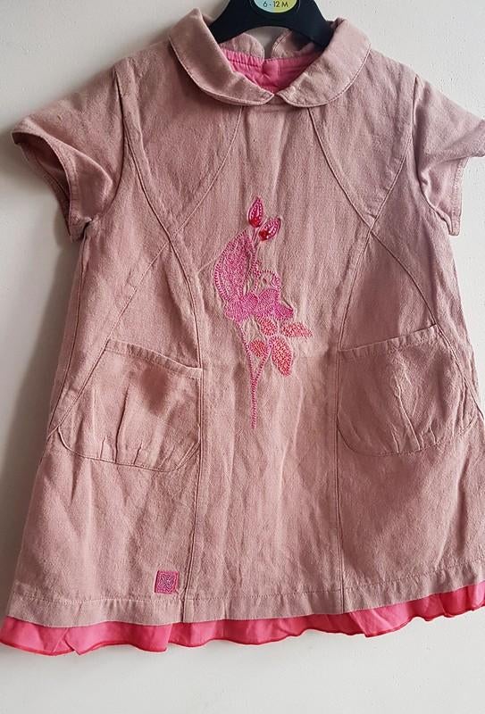 MARESE - Robe coton/lin rosé - T.18 mois/81 cm, Robe ou Jupe, Enlèvement ou Envoi, Utilisé, Marèse