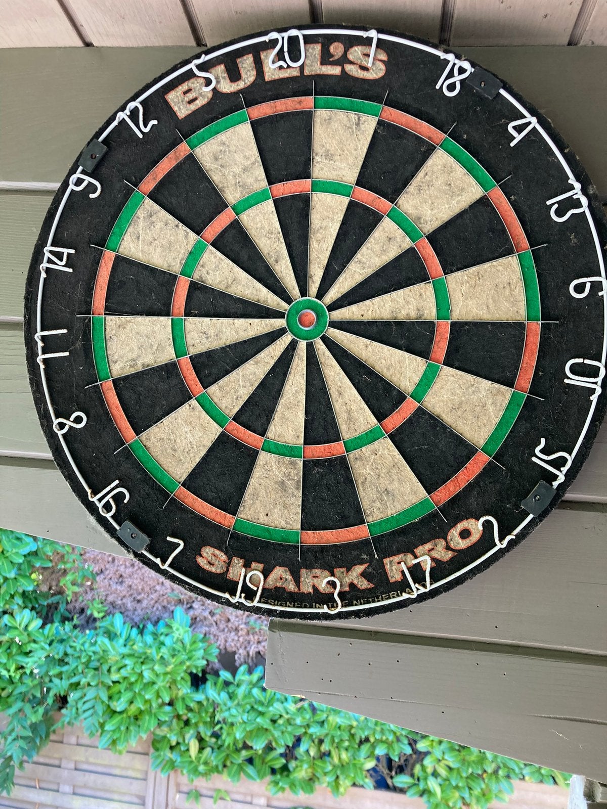 Professioneel  darts bord Bull’s shark pro met 20 pijltjes., Sport en Fitness, Ophalen, Zo goed als nieuw
