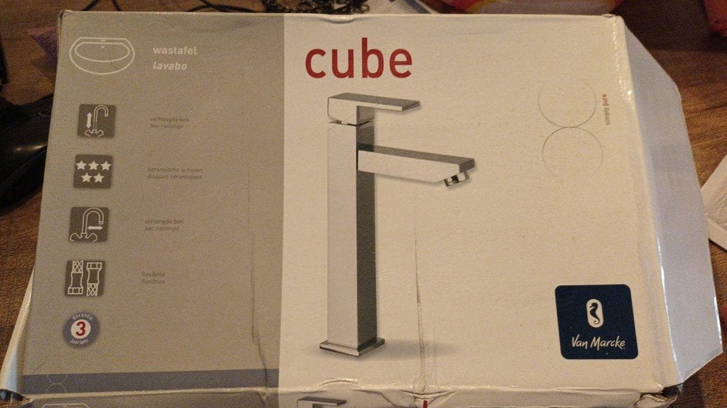 Van Marcke Cube handenwasserkraan chroom nieuw , Ophalen, Nieuw, Chroom
