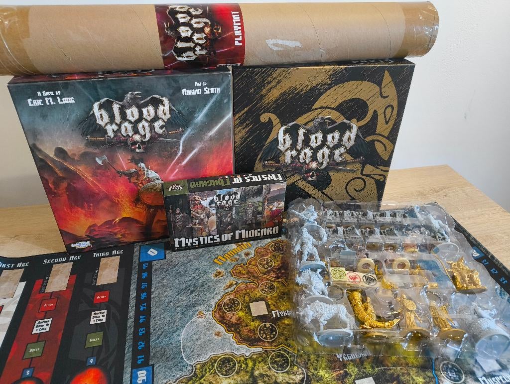 CMON Blood Rage + Mystics + Physical Viking Pledge + Playmat, Enlèvement