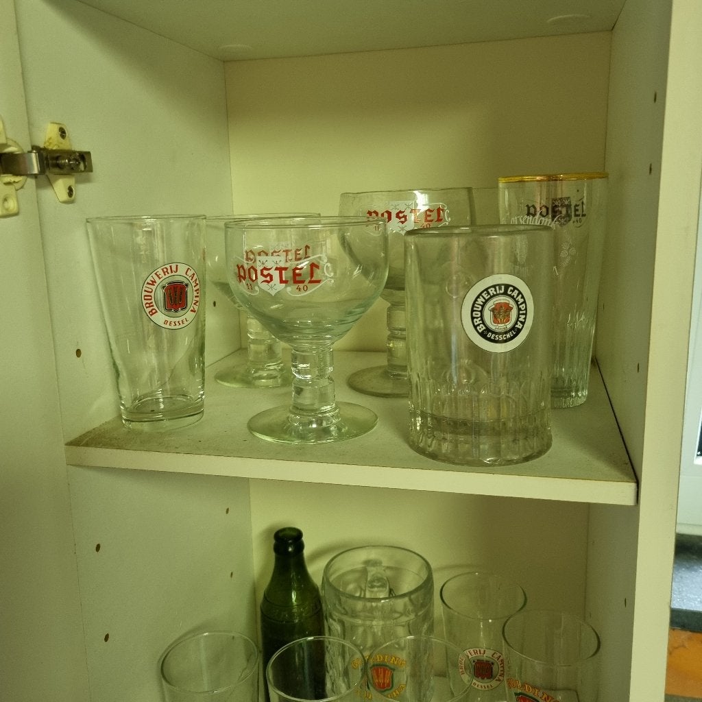 Verzameling Bierglazen - Dessel Campina - Postel ..., Ophalen, Gebruikt, Bierglas