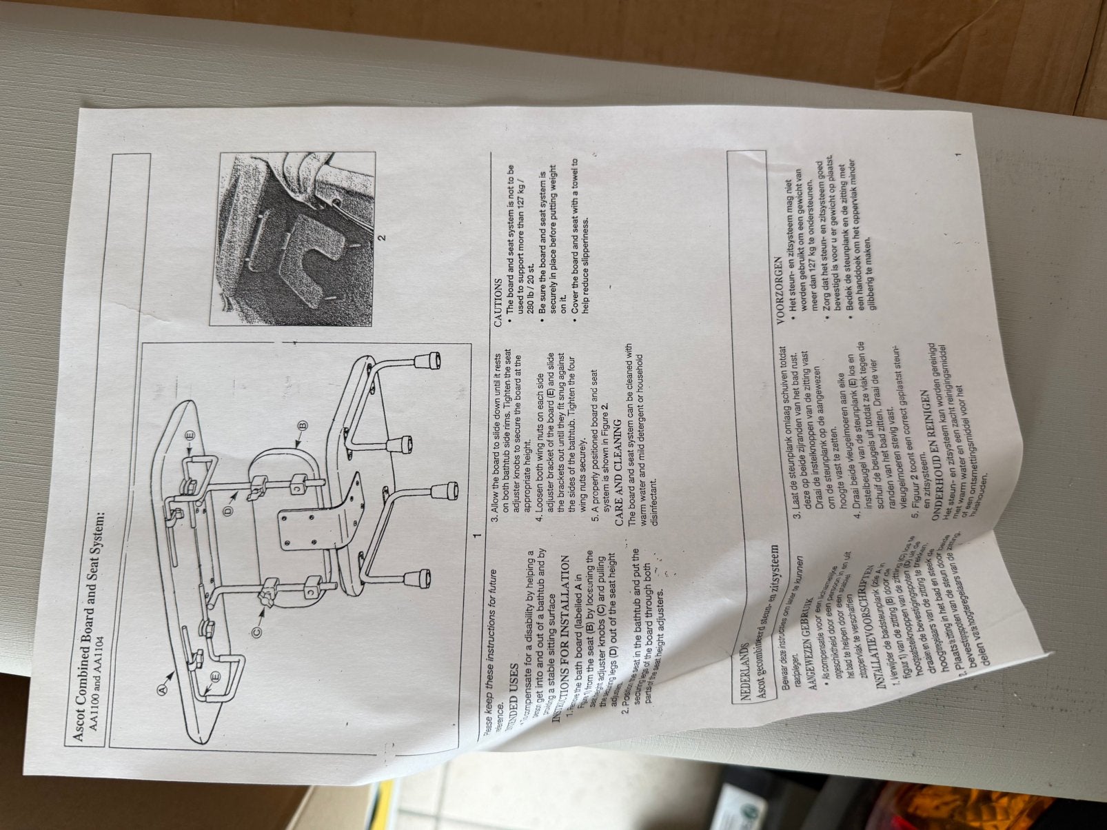 Stoel voor in bad gehandicapte te wassen ( nieuw in de doos), Ophalen, Zo goed als nieuw
