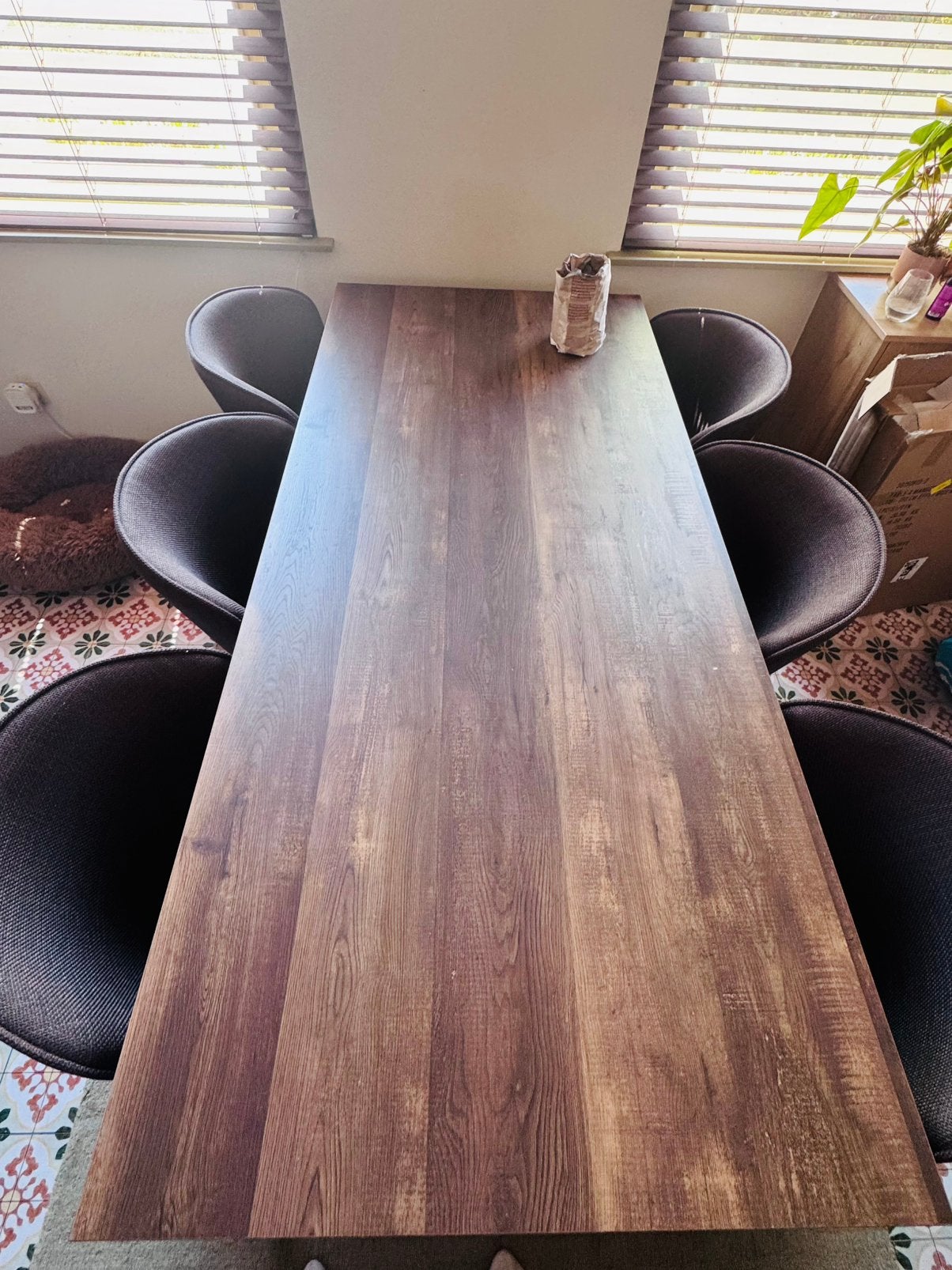 Eettafel walnoot hout, Ophalen, Zo goed als nieuw