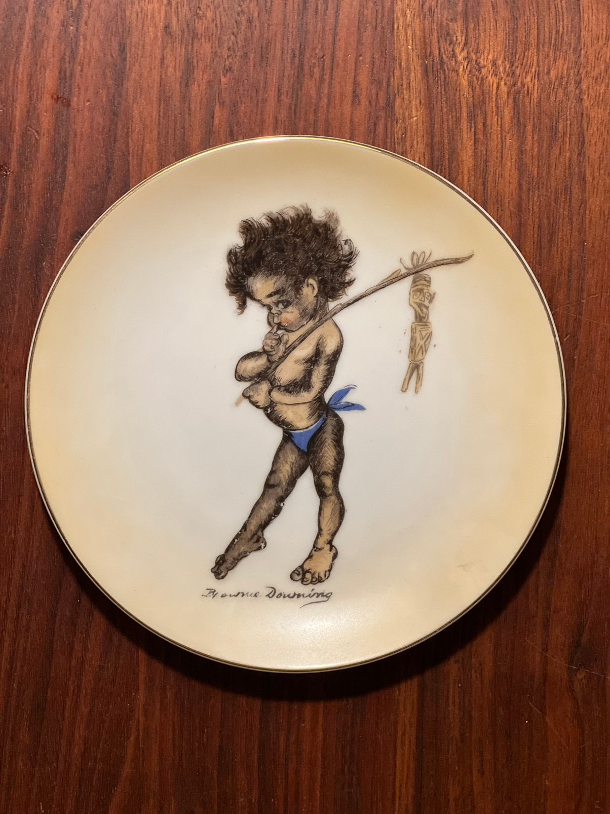 Vintage Brownie Downing verzamel bord Top, Antiek en Kunst, Ophalen of Verzenden