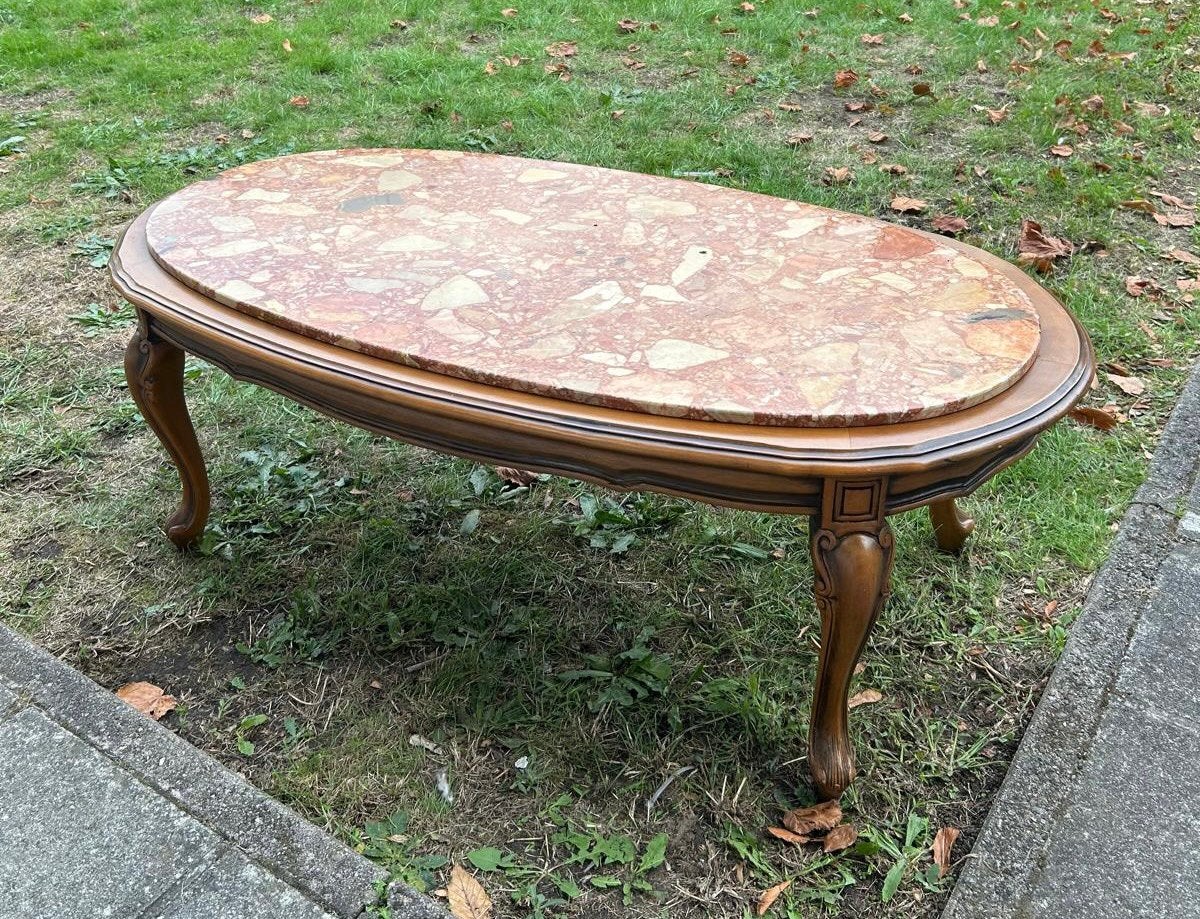 Salontafel met stenen blad, Ophalen