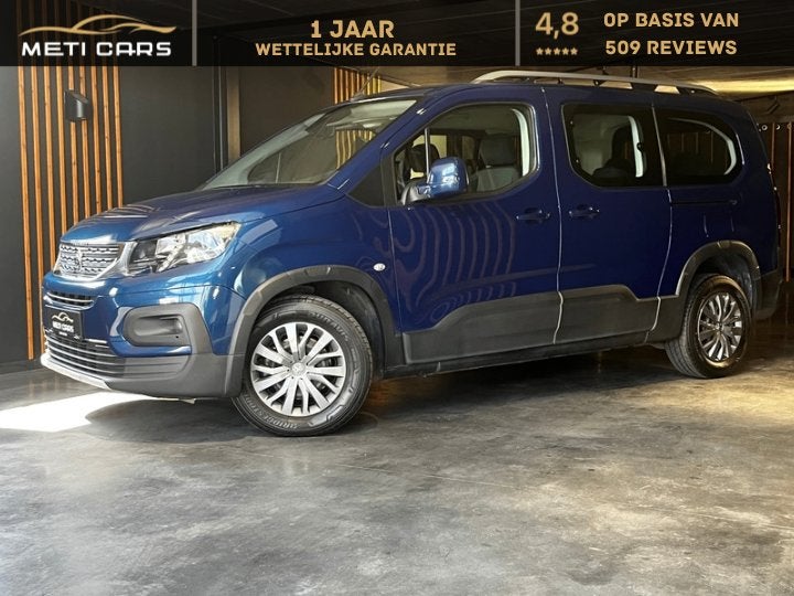 Peugeot Rifter 1.2 PureTech Long Active | BT | Camera | ..., Auto's, Peugeot, Voorwielaandrijving, Blauw, 7 zetels, Bedrijf