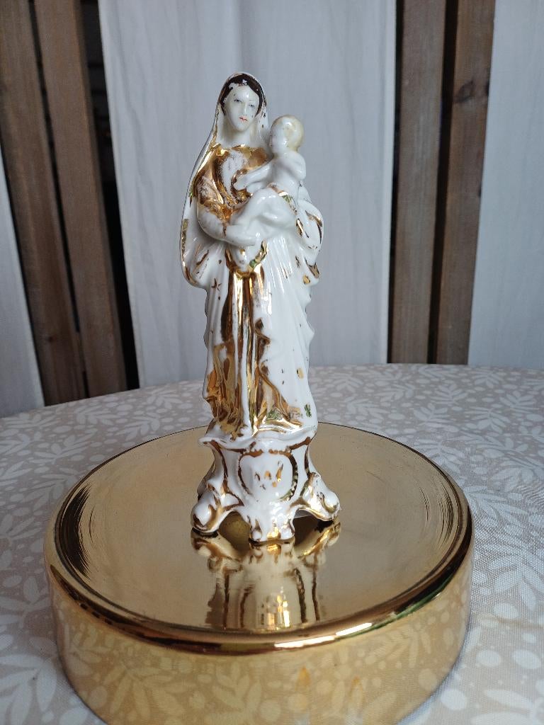 Vierge en porcelaine polychromée de Paris où vieux Bxl, Antiquités & Art, Enlèvement ou Envoi