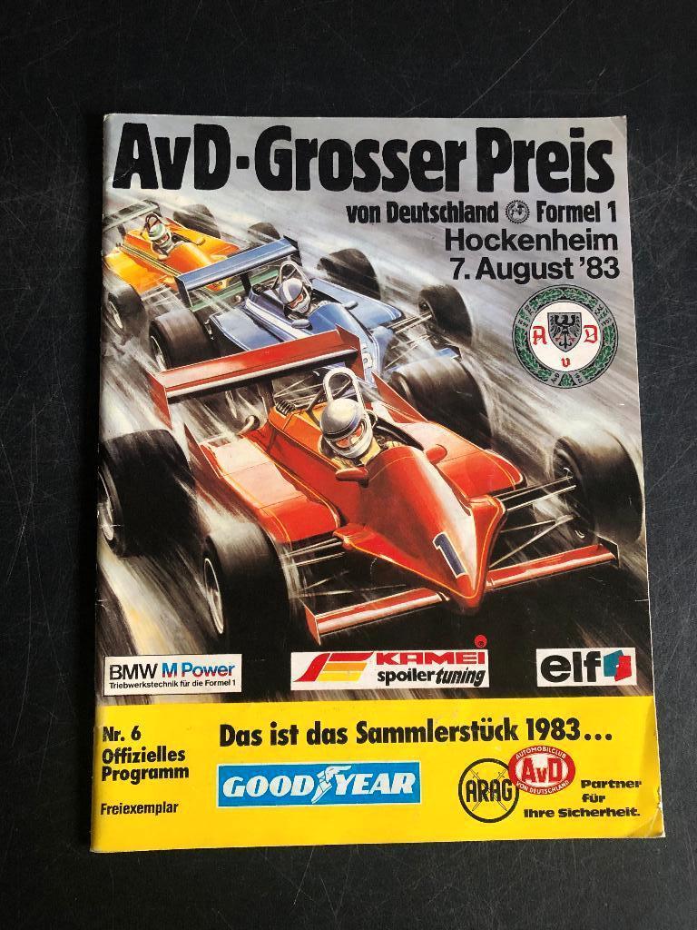programma F1 Duitsland Hockenheim 1983 Ferrari, Ophalen of Verzenden