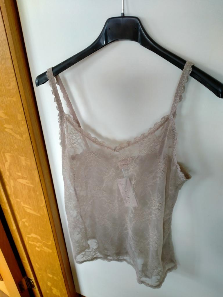 Nieuw kanten topje met elastaan; kleur:taupe; maat:M., Esmara, Verzenden, Overige kleuren, Hemd