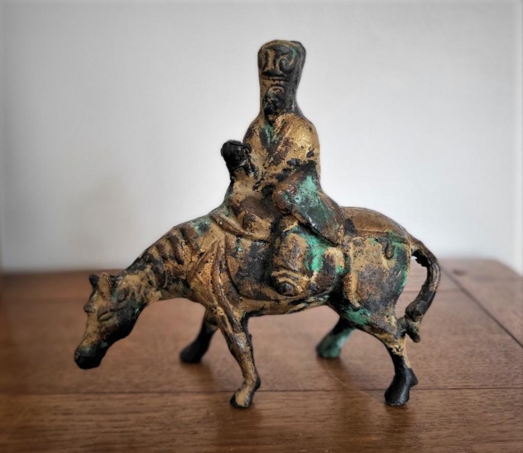 Ancienne statue bronze cavalier chinois, Enlèvement ou Envoi, Utilisé, Autres types