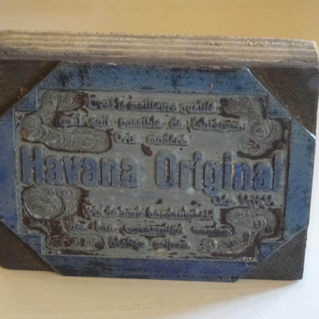 Drukcliché stempel sigarenmerk Havana, Ophalen of Verzenden, Gebruikt, Gebruiksvoorwerp