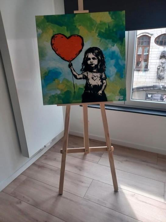 Girl with balloon art work, Antiquités & Art, Art | Peinture | Abstraite, Enlèvement