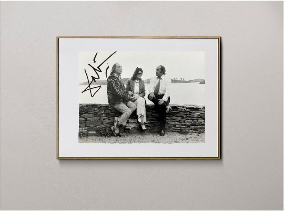 Salvador Dalí Vintage zilveren fotografie, gesigneerd., Verzenden