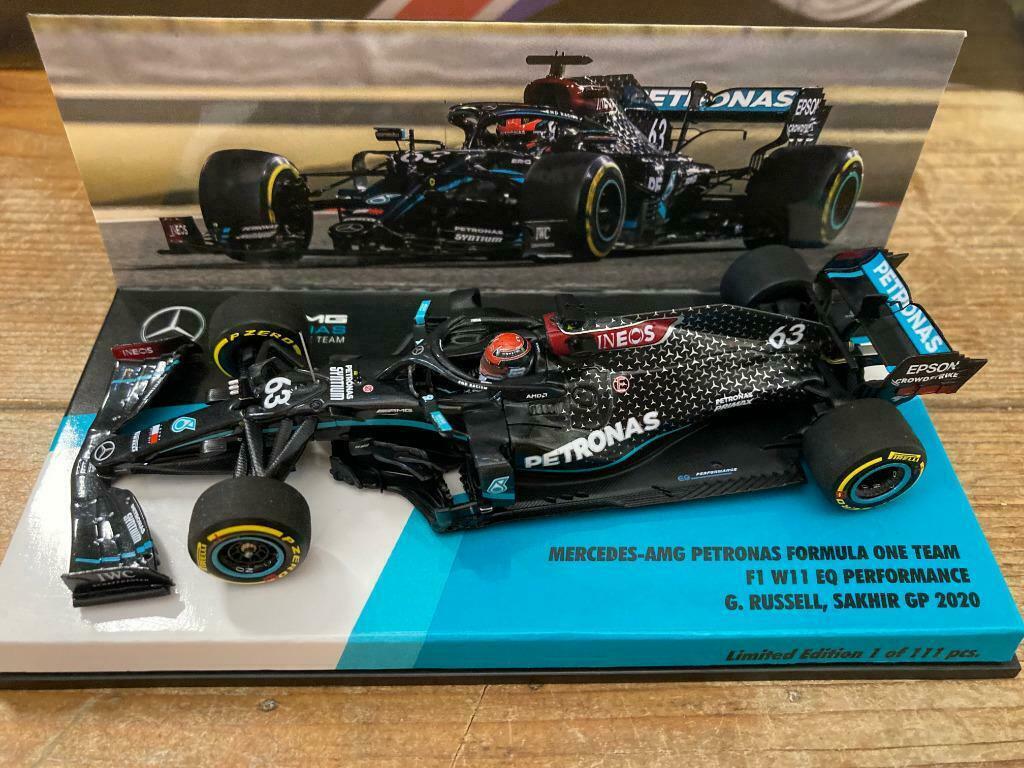 George Russell 1:43 Sakhir GP 2020 Mercedes AMG Petronas, Verzamelen, Ophalen of Verzenden, Nieuw, Formule 1