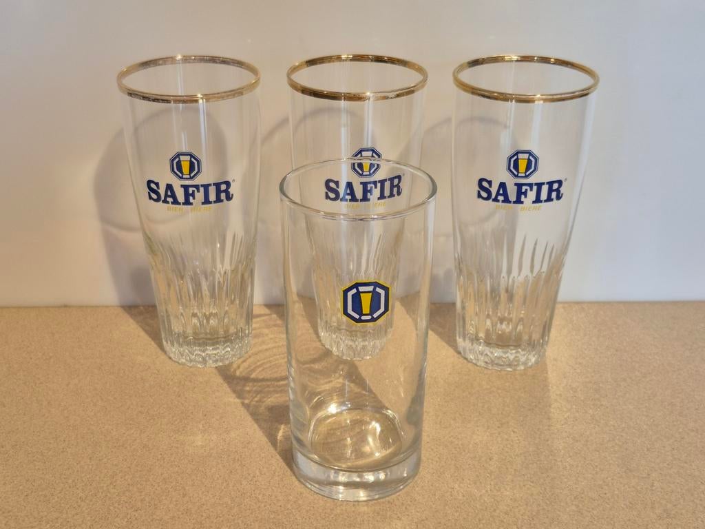Safir glazen, Verzamelen, Ophalen of Verzenden, Gebruikt, Bierglas