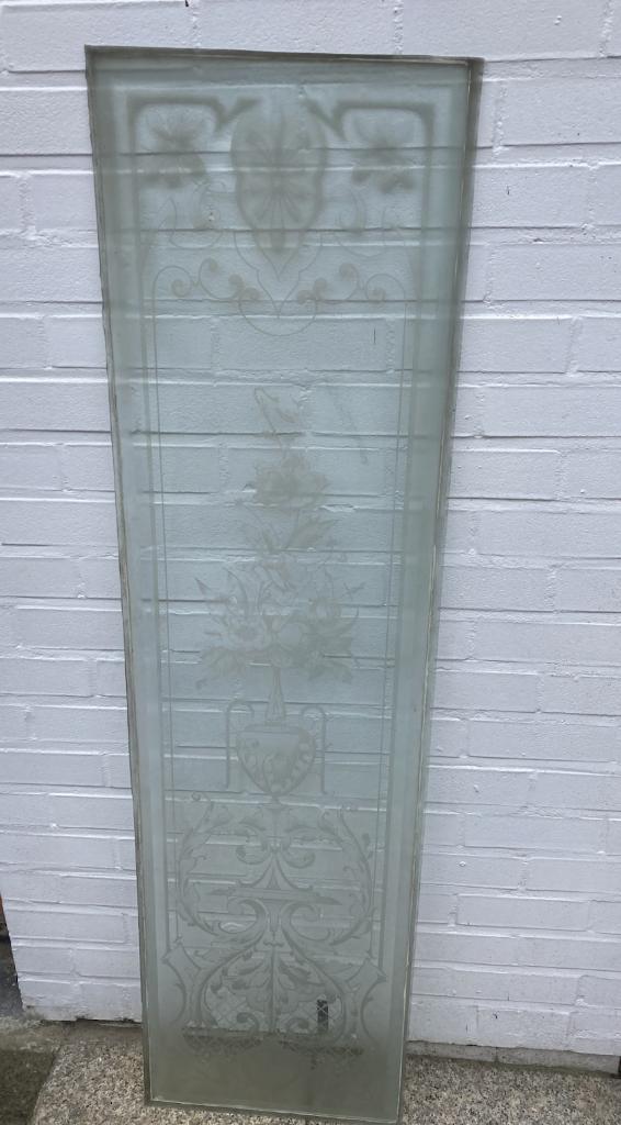 geëtst prachtig glas uit 1900, Ophalen, Minder dan 80 cm, Overige typen, 200 tot 215 cm