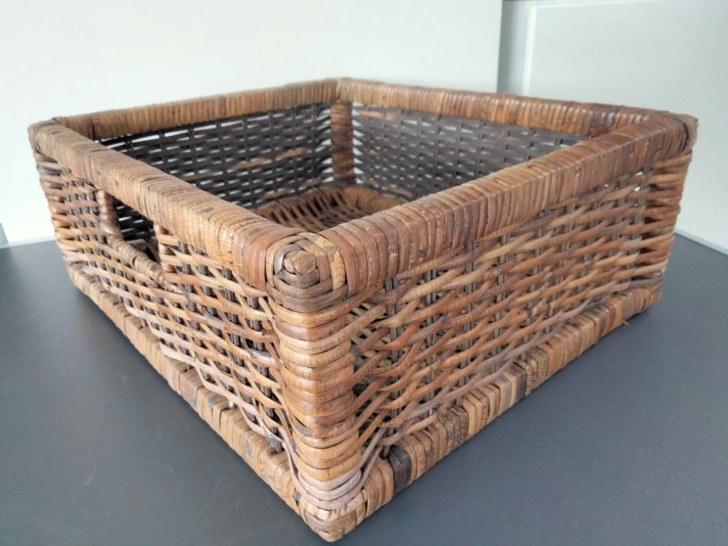 RIETEN AFVALBAK 38 X 32 X 14 cm, Gebruikt, Mand, Ophalen of Verzenden, Riet