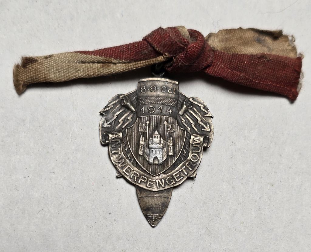 WWI penning Antwerpen Getrouw 8-9 Oct. 1914, Postzegels en Munten, Penningen en Medailles, Ophalen of Verzenden