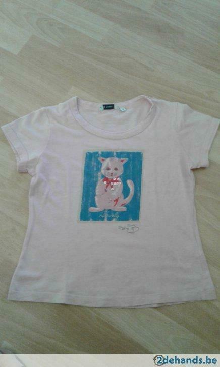 Roze t-shirt  8 jaar River Woods, Kinderen en Baby's, Ophalen of Verzenden, Gebruikt, Meisje, Shirt of Longsleeve