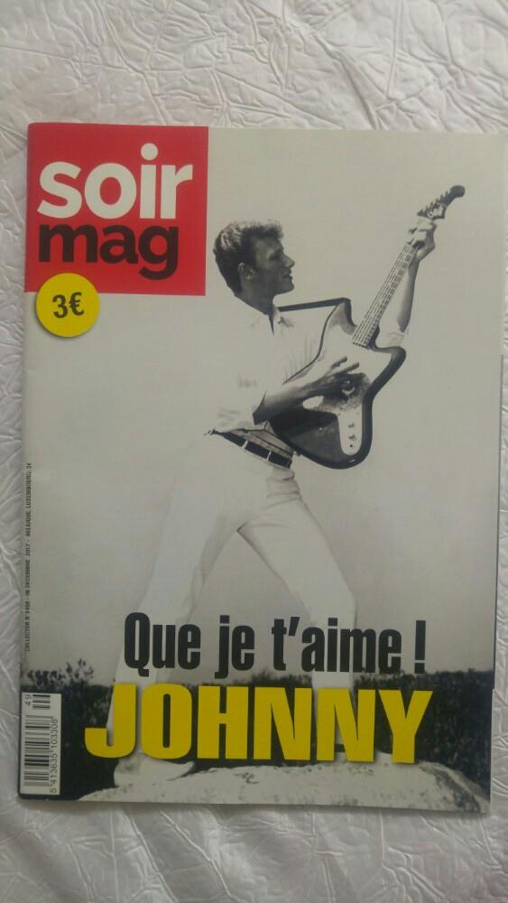 Vintage Revue journal soir mag Hallyday 6 decembre 2017, Enlèvement ou Envoi, 1980 à nos jours, Journal ou Magazine