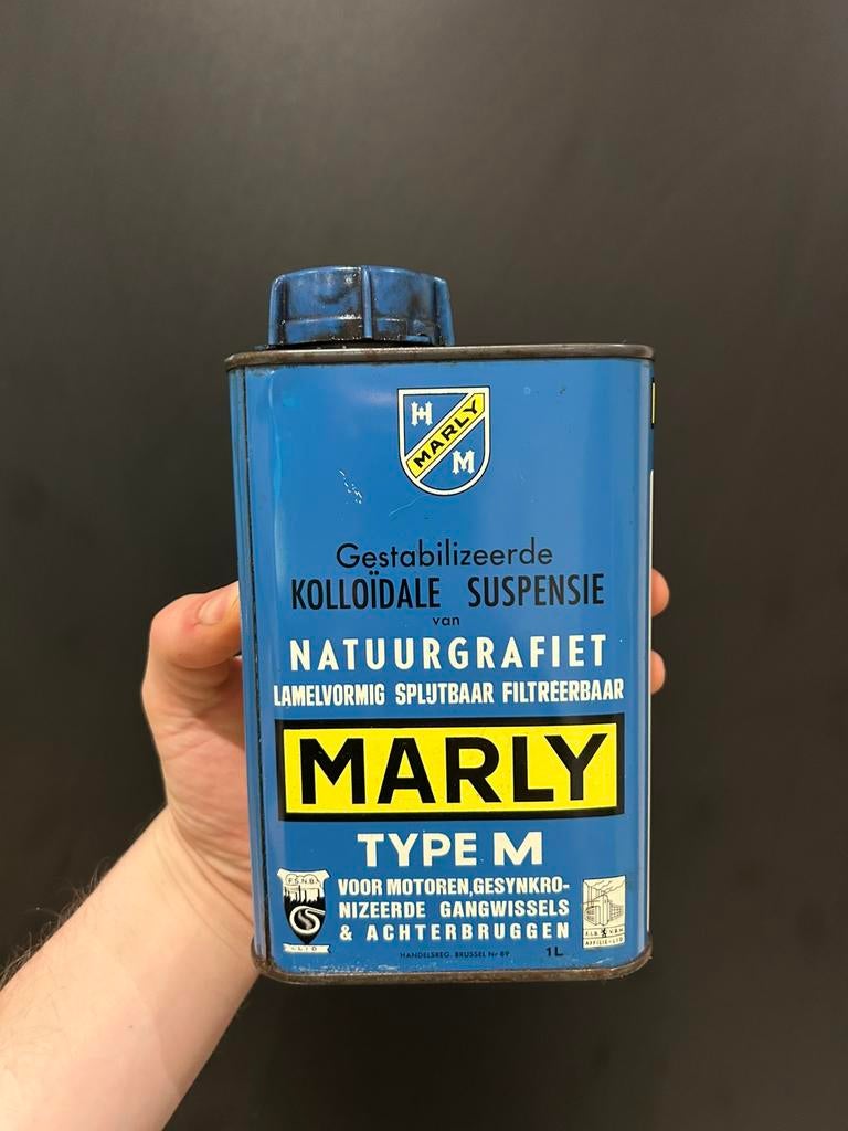 Bidon d’huile olieblik olie blik oil can vintage Marly oil, Enlèvement ou Envoi
