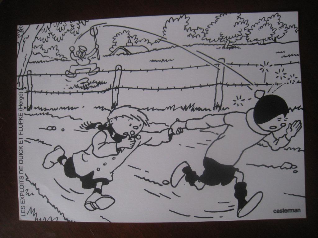 BD HERGE QUICK FLUPKE feuille a colorier CASTERMAN, Boeken, Stripverhalen, Nieuw, Eén stripboek, Ophalen of Verzenden