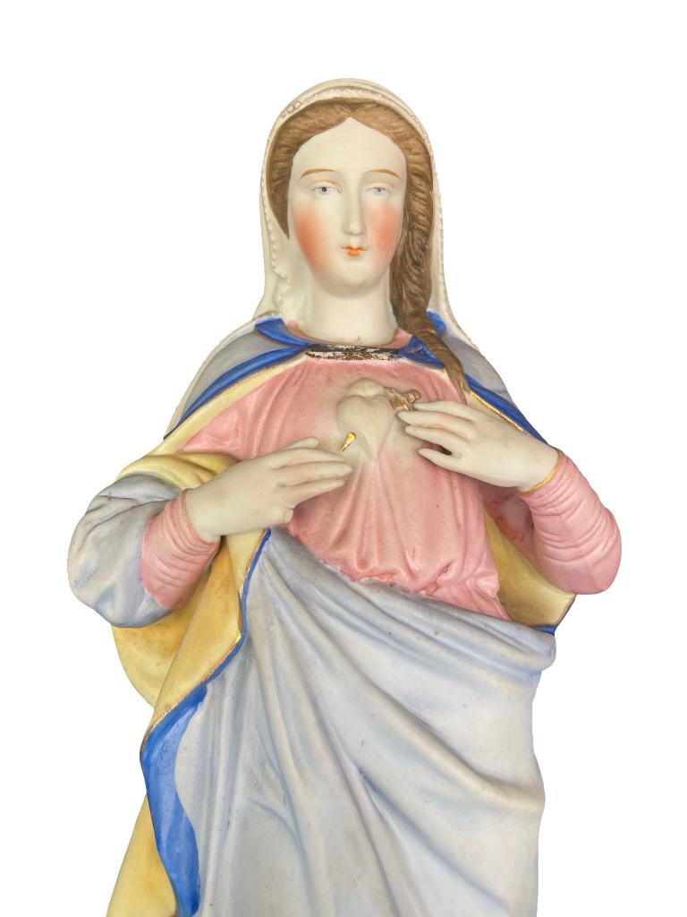 Religieus beeld van de Madonna in bisque en porselein, Antiek en Kunst, Ophalen of Verzenden