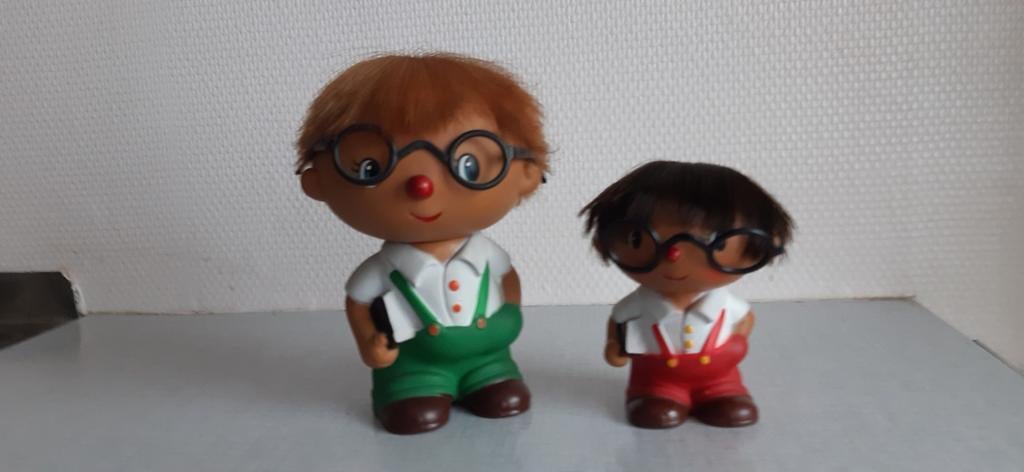 2 vintage hard rubberen Japanse poppen Mr Study / Study Kun, Verzamelen, Poppetjes en Figuurtjes, Ophalen of Verzenden, Zo goed als nieuw