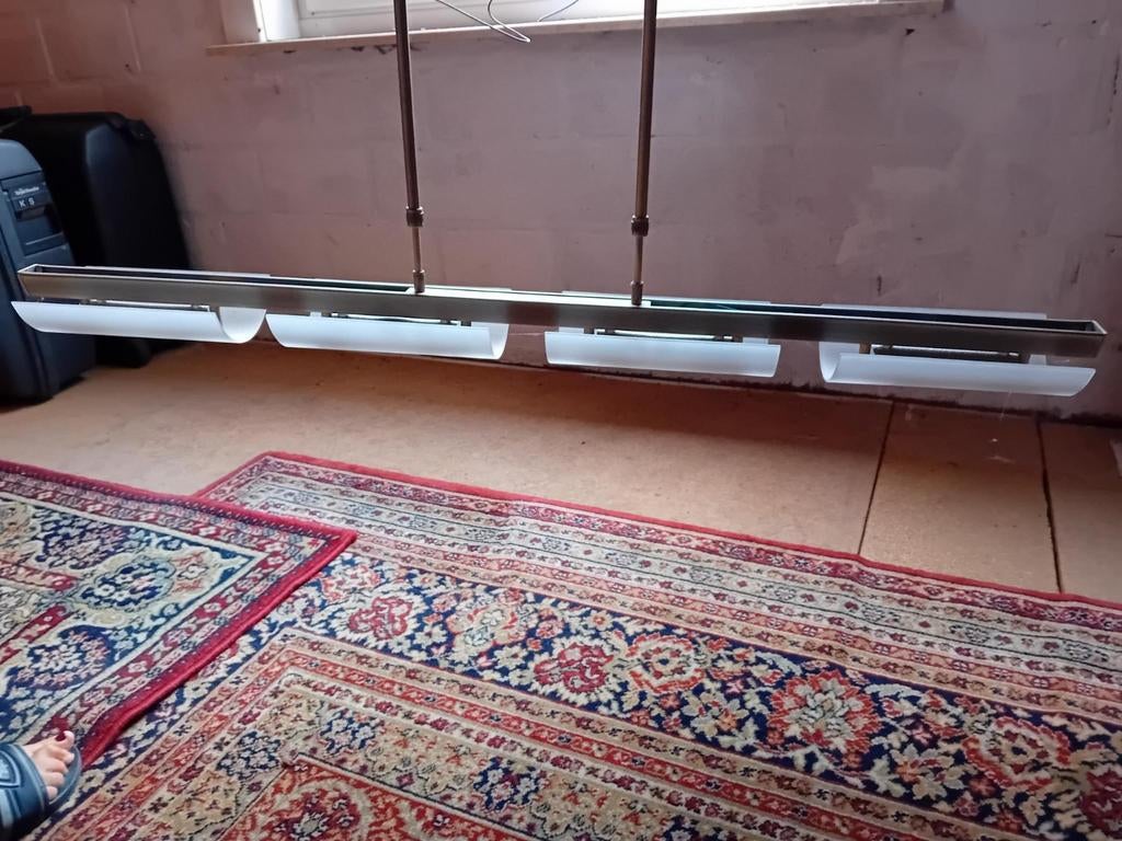 Halogeen hanglamp in messing, Huis en Inrichting, Lampen | Hanglampen, Ophalen