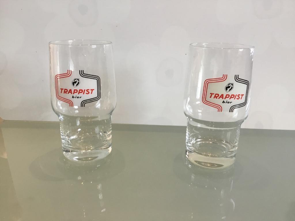 2 vieux verres trappistes la trappe années 60, Enlèvement ou Envoi, Utilisé, Verre à bière