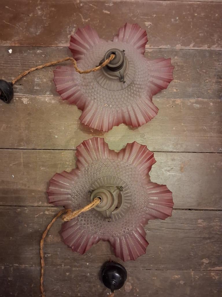 Vintage lampenkap in glas, Enlèvement