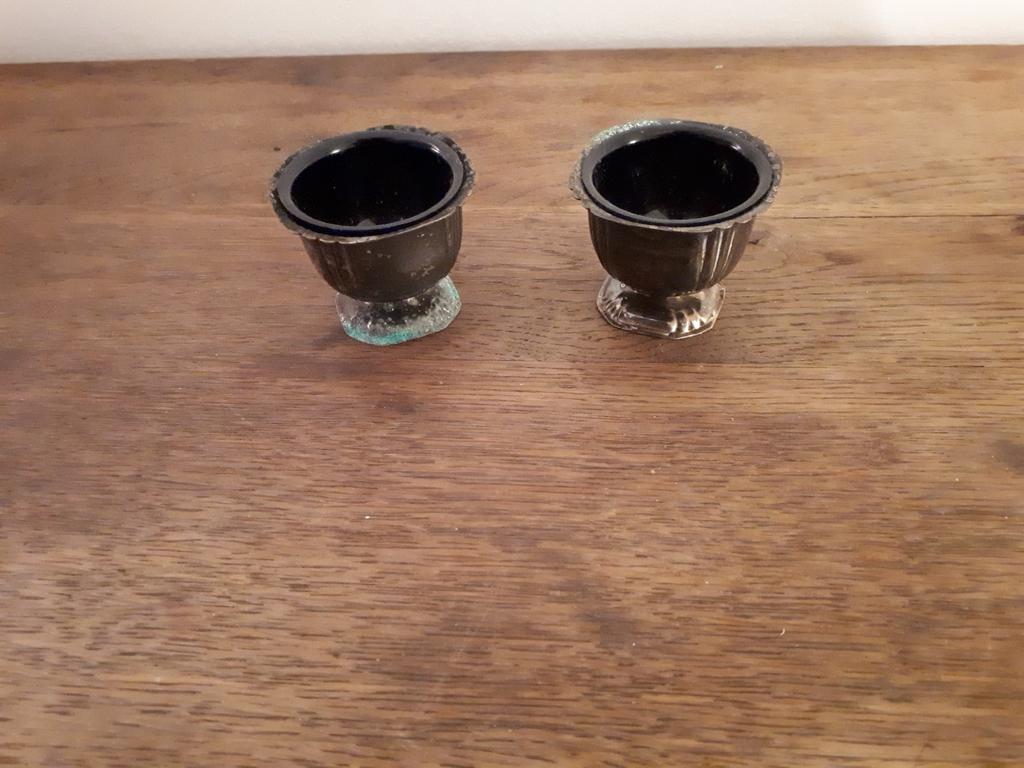 2 Zilveren eierdopjes, Antiek en Kunst, Antiek | Zilver en Goud, Ophalen of Verzenden