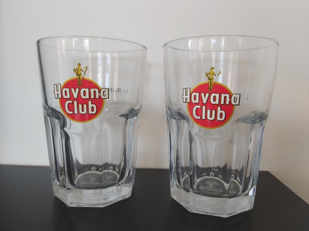 HAVANA CLUB Rum glazen set van 2, Ophalen of Verzenden, Gebruikt