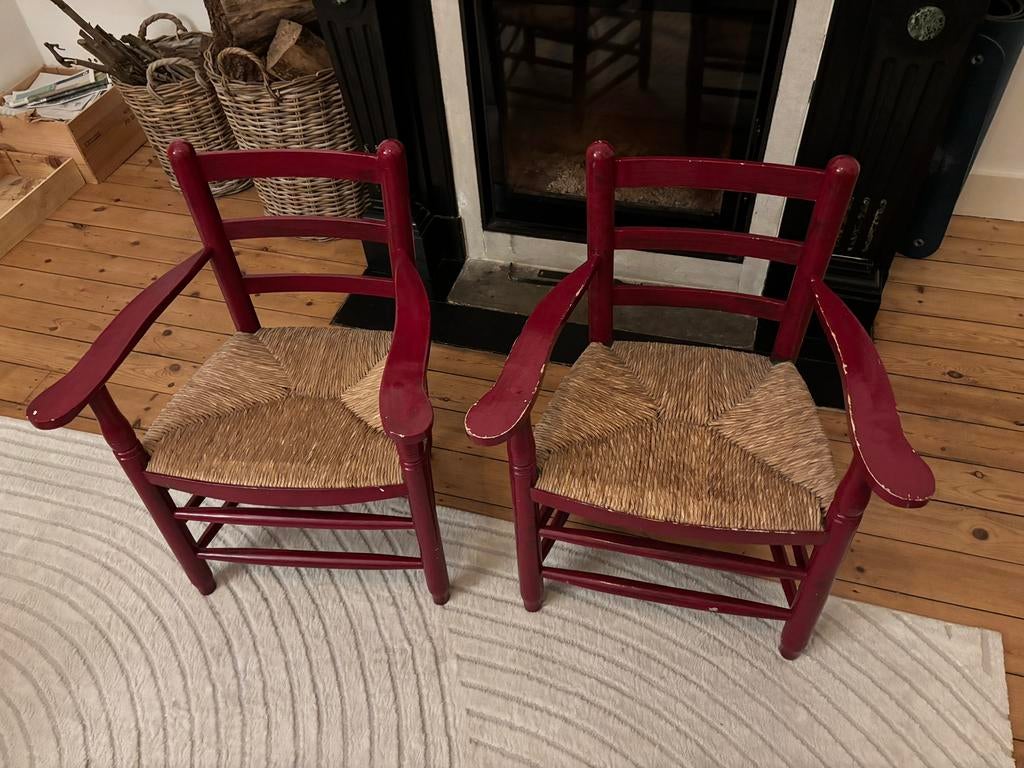 Chaise en osier (lot de 2), Rouge, Deux, Enlèvement, Utilisé