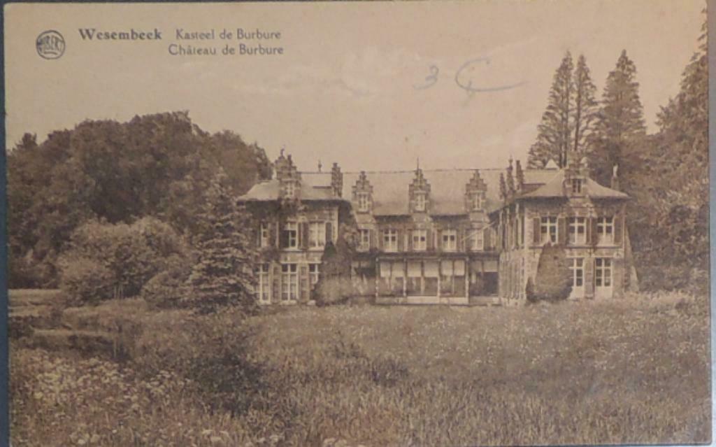 Postkaart Wesembeek Kasteel de Burbure, Collections, Cartes postales | Belgique, Enlèvement ou Envoi, Avant 1920, Non affranchie