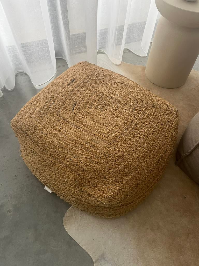 Jute poef, Ophalen, Overige materialen, Gebruikt, 50 tot 75 cm