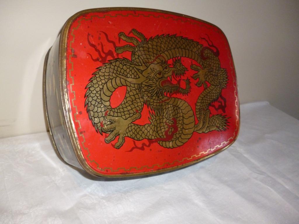 Boite métal Côte d'Or décor Chinois Japonais métallique, Collections, Boîte en métal, Enlèvement ou Envoi