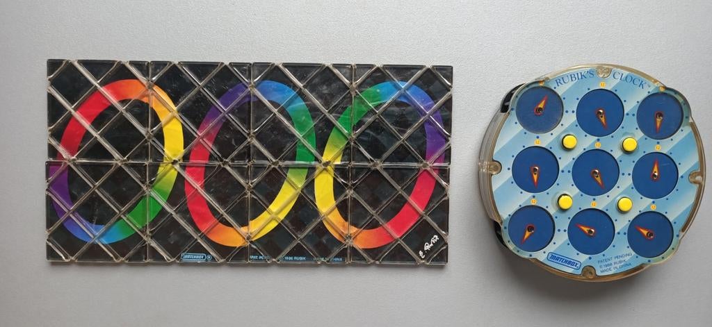 Vintage 1986 Matchbox Rubik's Magic & 1988 Rubik's Clock, Ophalen of Verzenden, Gebruikt