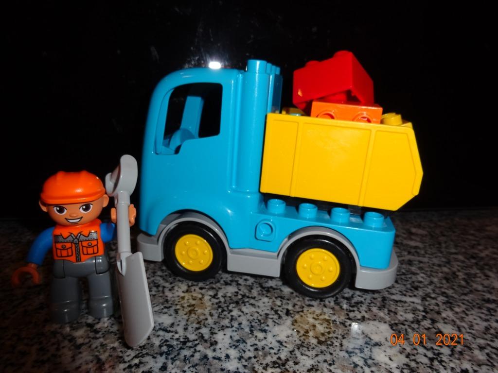 duplo, leuke kiepwagen met blokjes, werkman*PRIMA STAAT*, Ophalen of Verzenden, Duplo