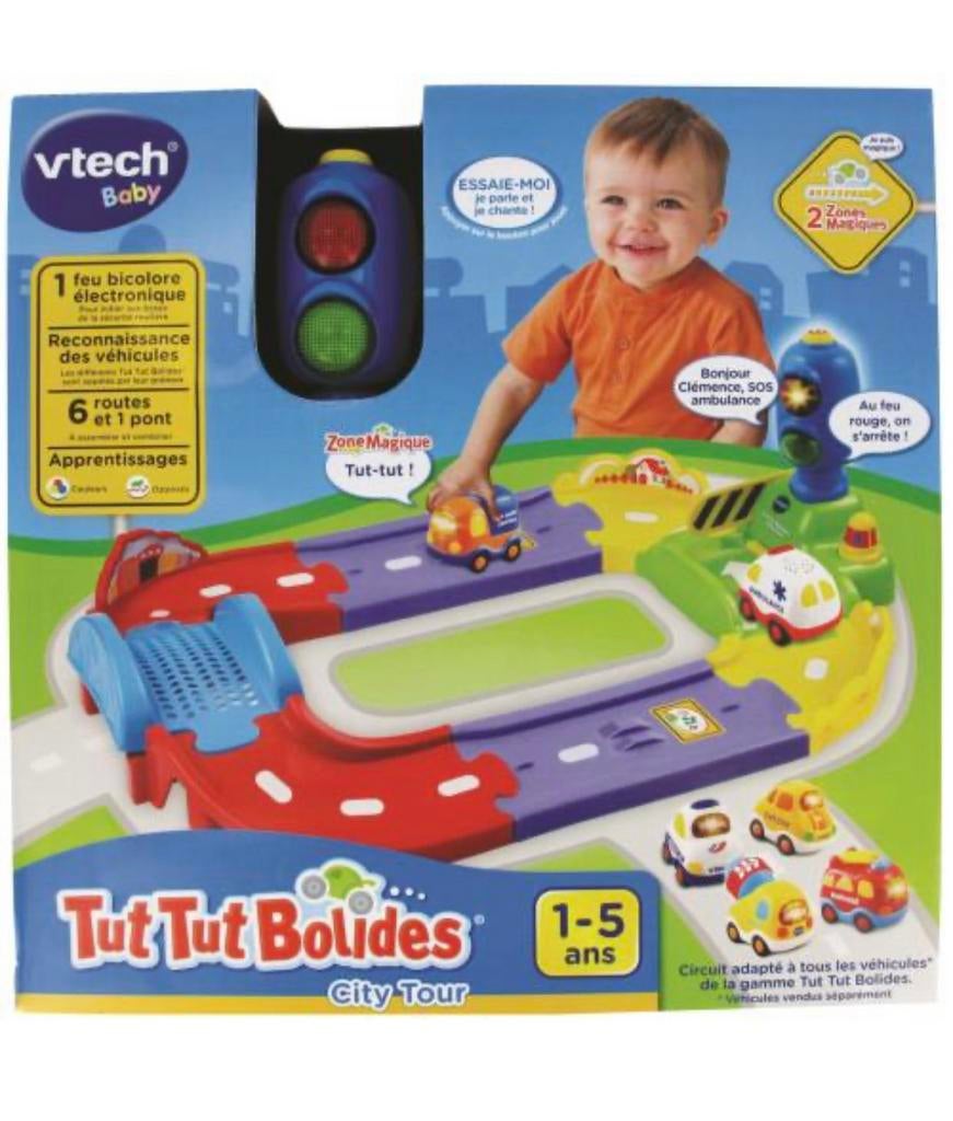 Tut Tut bolides City tour + 1 vehicule Vtech, Enlèvement ou Envoi, Comme neuf